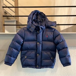 Polo Ralph Lauren Boys Puffer Down Jacket - Size 7 - Color Navy Blue